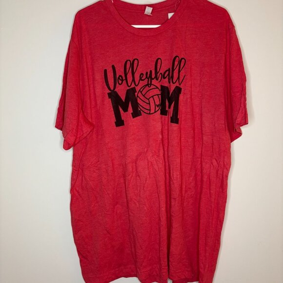 NEW Volleyball Mom Graphic Tee Womens 2XL Red Short Sleeve - Picture 2 of 4